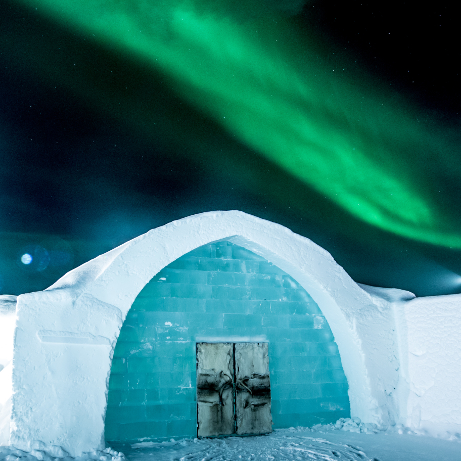 Aurora Borealis, norrsken vid Ice Hotel