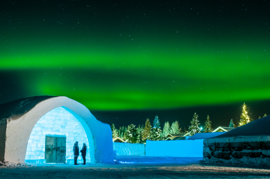 Norrsken vid Ice Hotel